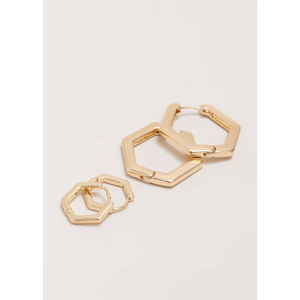 Phase Eight Gold Hexagon Hoop Earrings Set